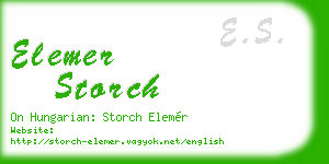 elemer storch business card
